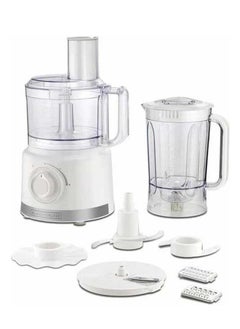 اشتري Black & Decker Food Processor with 8 Attachments, 2L bowl, 2.3L Blender, 750W - FX760 White في مصر