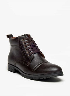 اشتري Men Perforated Chukka Boots with Zip Closure في الامارات