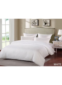 اشتري 3-Piece 200TC Cannon King Size Duvet Cover Set White 230x250 cm في الامارات