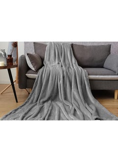 Buy Ultra Plush Blanket 220x240cm-grey in UAE