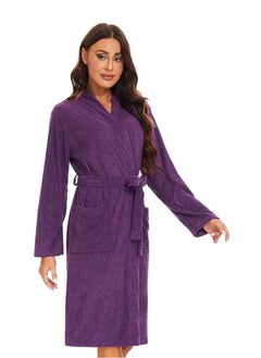 Buy Purple Colour Soft Terry  Bathrobe Medium Sizes in UAE