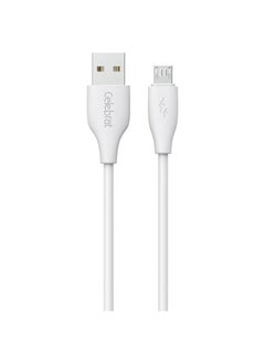 Buy Celebrat CB-31 Portable USB To Micro Fast Charge And Data Transmission Cable With Flat wire Design And Practical Fits Mobile Phone 3A /480mbps /1M - White in Egypt