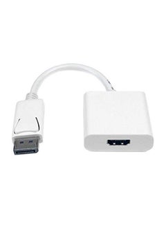 Buy Display Port Male To HDMI Female Video Adapter Cable White in UAE