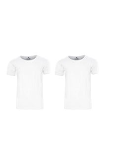 Buy Future Mens Half Sleeves UnderShirt cotton white size L (pack of 2) in Egypt