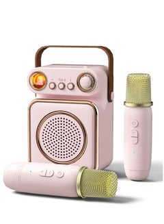 اشتري آلة كاريوكي للأطفال - مكبر صوت بلوتوث مع ميكروفون مع 2 ميكروفونات لاسلكية، مكبر صوت صغير كاريوكي بلوتوث محمول آلة كاريوكي للأطفال والكبار في الامارات