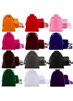 Buy 24 Pcs Velvet Drawstring Bags,12 Colors Velvet Jewelry Pouches,Small Velvet Pouch,2.8''X3.5'' Velvet Gift Bags,Velvet Jewelry Bags With Drawstring For Wedding Favors,Gifts,Event Supplies Party Favors in Saudi Arabia