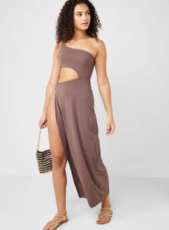 Buy One Shoulder Cut Out Detail Beach Dress in UAE