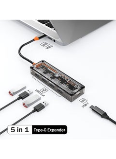 Buy USB C Hub with 100W PD Charging 4 USB Interfaces USB Hub 3.0 5Gbps Data Transfer Ports in Saudi Arabia