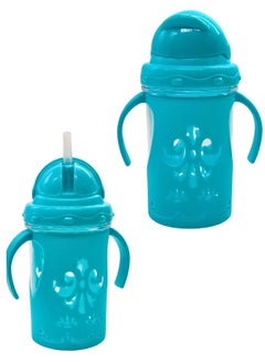 Buy 300ml BPA-Free Children Water Bottle with Straw & Dual Handle Toddler Kid Baby Milk Drinking Feeder Travel Outdoor Leakproof Shatter Resistant in Egypt