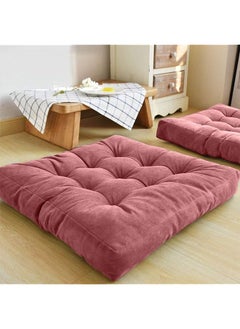 Buy Square Floor Tufted Velvet Cushion 55X55X10Cm in Saudi Arabia