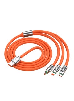اشتري 6A 120w 3in1 USB Fast Charger Cable For Apple Three-In-One Fast Charging Type-C Android Charging Cable في السعودية
