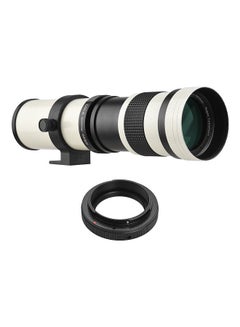 اشتري Camera MF Super Telephoto Zoom Lens F/8.3-16 420-800mm T Mount with Adapter Ring Universal 1/4 Thread Replacement في السعودية