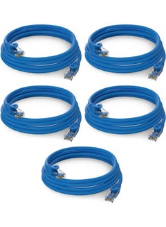 Buy 5-Piece Cat 6 Ethernet Cable 1.5 meter 100% Pure Copper Cat6 Cable LAN Cable Internet Cable, Patch Cable and Network Cable in Saudi Arabia