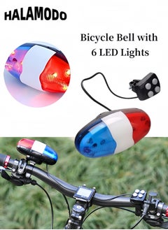 Buy Bicycle Bell with 6 LED Lights Bicycle Sound Lights with 4 Sounds Trumpet Cycling Horn Bell Waterproof Bicycle LED Light for Warning Safety in Saudi Arabia