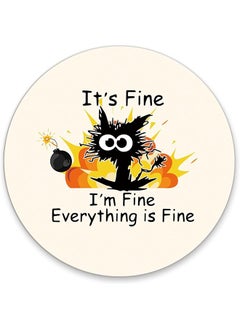 اشتري وسادة ماوس قطة مضحكة It'S Fine I'M Fine Everything Is Fine وسادات ماوس قطة سوداء لأجهزة الكمبيوتر اللاسلكية وملحقات مكتب الكمبيوتر المحمول هدايا قطة سوداء هدايا قطط مضحكة 7.9X7.9 بوصة في السعودية