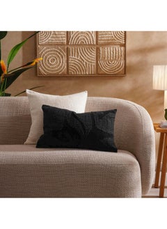 Buy Lyon Hand Embroidered Filled Cushion 40X60Cm - Black in UAE