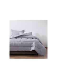 اشتري Dandellion Dot 3-piece Comforter Set 160x220cm - Grey في الامارات