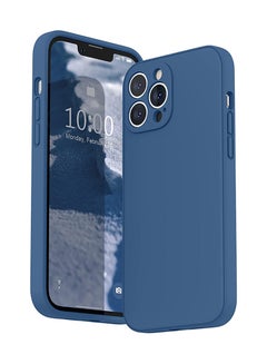 Buy Protective Case Cover For APPLE IPHONE 13 PRO MAX LIQUID SILICON BLUE in UAE