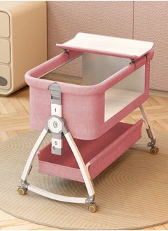 Buy Baby Crib Infant Bedside Bassinet with Diaper Changing Table Adjustable Bassinet for Newborn in Saudi Arabia