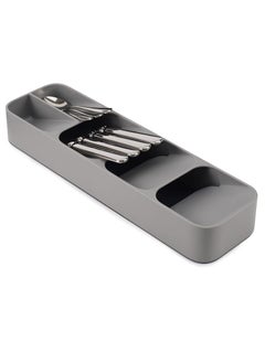 Buy Drawer Store Compact Utensil Organizer For Kitchen Drawer Silverware, Flatware Tray,Grey in Saudi Arabia