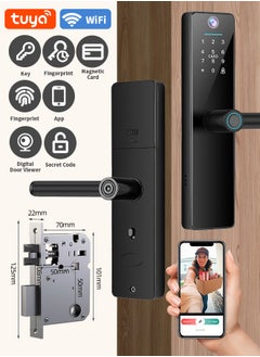 Buy Electronic Wi-Fi APP Password Door Lock  TUYA Wifi Camera photo-Taking Electronic Smart Digit Door Lock Fingerprint Door Security Viewer in Saudi Arabia