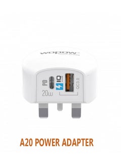 اشتري Wopow A20 Power Adapter 20w Quick Charge - White في السعودية