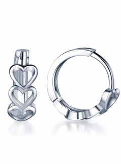 Buy Silver Hoop Earrings for Women 925 Sterling Silver Heart Plain Huggie Hoop Earrings Creole for Women/Girls in UAE