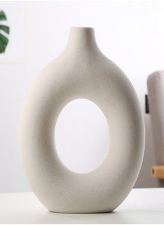 Buy White Ceramic Vase Modern Home Decor in UAE