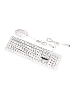 اشتري G20 Backlight USB Wired Keyboard And Mouse Set White في السعودية