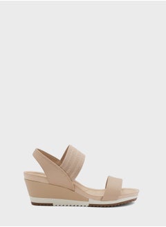 اشتري Ankle Strap Mid Heel Wedge Sandals في الامارات