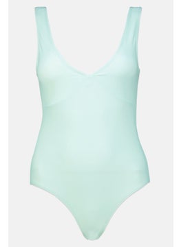 اشتري Women Solid One Piece Swimsuit, Mint Green في الامارات