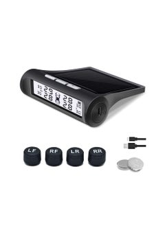 Buy Solar Power Tire Pressure Monitoring System Wireless TPMS Tire Monitor with 4 External Sensors Real Time Pressure and Temperature Alarm for RV Travel Trailer Pickup in UAE