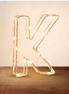 Buy Golden Letter K Glowing with LED Lights 25cm in UAE