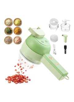 اشتري Electric Vegetable Cutter Set,4 In 1 Handheld Portable Vegetable Slicer, Mini Garlic Crusher With One Button Control, Mini Food Chopper For Garlic, Onion, Veggie في مصر