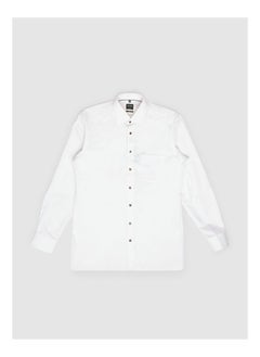 Buy Collared Neck Long Sleeve Plain/Basic Shirt in Egypt