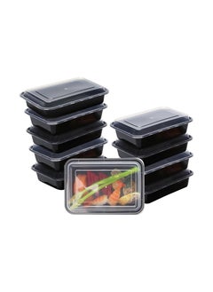 Buy Microwave Container 1 Compartment With Lids 38 Oz /1123.8ml Pack Of 10 in UAE