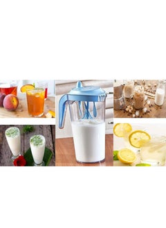 اشتري Hand operated power free hand blender Milk Mixing Cup, Egg & Cream Beater Kitchen Tools Plastic Transparent Lassi, Cold Coffee, Milkshake Clear Blue في الامارات