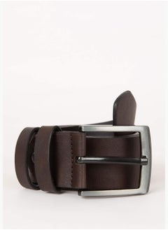 اشتري Faux Leather Rectangle Buckle Belt في الامارات