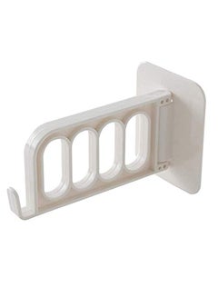 اشتري Plastic Wall-Mounted Seamless Multi-Function Folding Clothes Storage Sticky Hanger Hook (White) في مصر