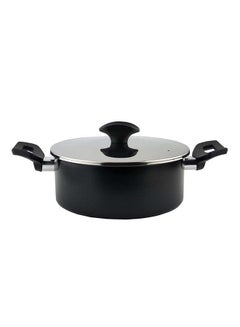 Buy Vetro Cooking Pot Non Stick With Stainless Steel Lid (Coating Interior) 20Cm  Black K797006/20/Bk in Saudi Arabia