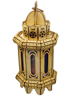 اشتري Ramadan Wooden Lantern With Glass Panels And Ramadan Song Playback في مصر