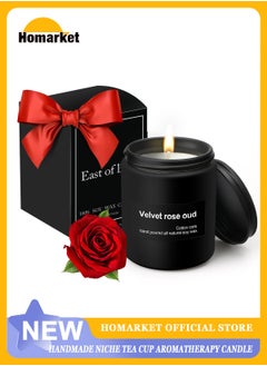 Buy Velvet Rose Scented Oud Candles Gift for Women and Men - Aromatherapy Candle with Crystals Inside, 7oz 100% Natural Soy Wax Candles for Home Scented 50H Burn, Candle Gift for Birthday Anniversary in UAE