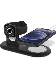 Buy Mag Fit Duo Desktop Table Stand Designed for MagSafe Pad and Apple Watch Charger - Black in UAE