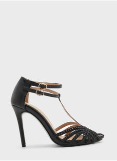 Buy Diamante T-Bar Ankle Strap  Sandal in Saudi Arabia