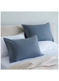 اشتري Snug Cotton Jersey 2-piece Pillow Case Set 50x75cm - Mineral Blue في الامارات