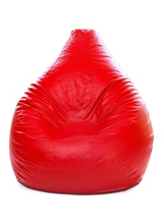 Buy Faux Leather Multi-Purpose Bean Bag With Polystyrene Filling Red in UAE