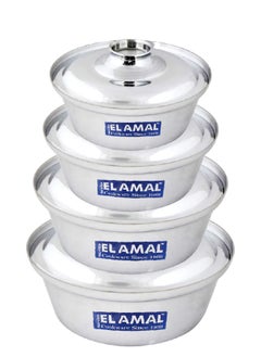 Buy Elamal Aluminum Pots Set Conical Consisting of 4 Pots Egyptian Industry Size 16cm / 18cm / 20cm / 22cm in Saudi Arabia