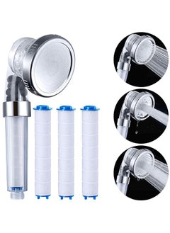 Buy 3 Modes High Pressure Handheld Showerhead, Water Saving Filtered Shower Head with 3 Pcs PP Cotton Filter and Filter Stones in Saudi Arabia