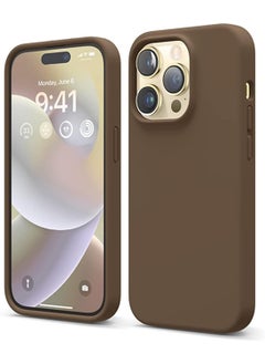 اشتري Silicone Case Cover for iPhone 14 Pro - Brown في الامارات