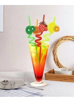 Buy plastic Straw Set - 4 Pieces, Fruit Shapes silicone in Egypt